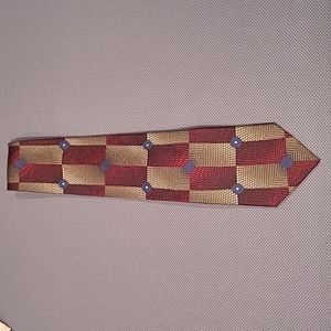 Mulberry Maroon Gold 3D Silk Necktie
